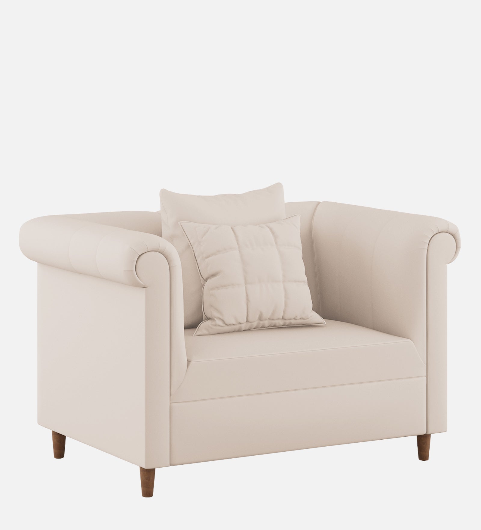 Rubi Velvet 1 Seater Sofa in Camel Beige Colour