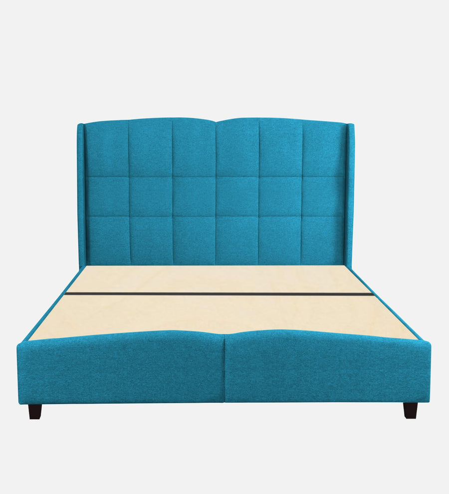 Jovi Velvet Upholstered Queen Size Bed In Aqua Blue Colour - Febonic Living