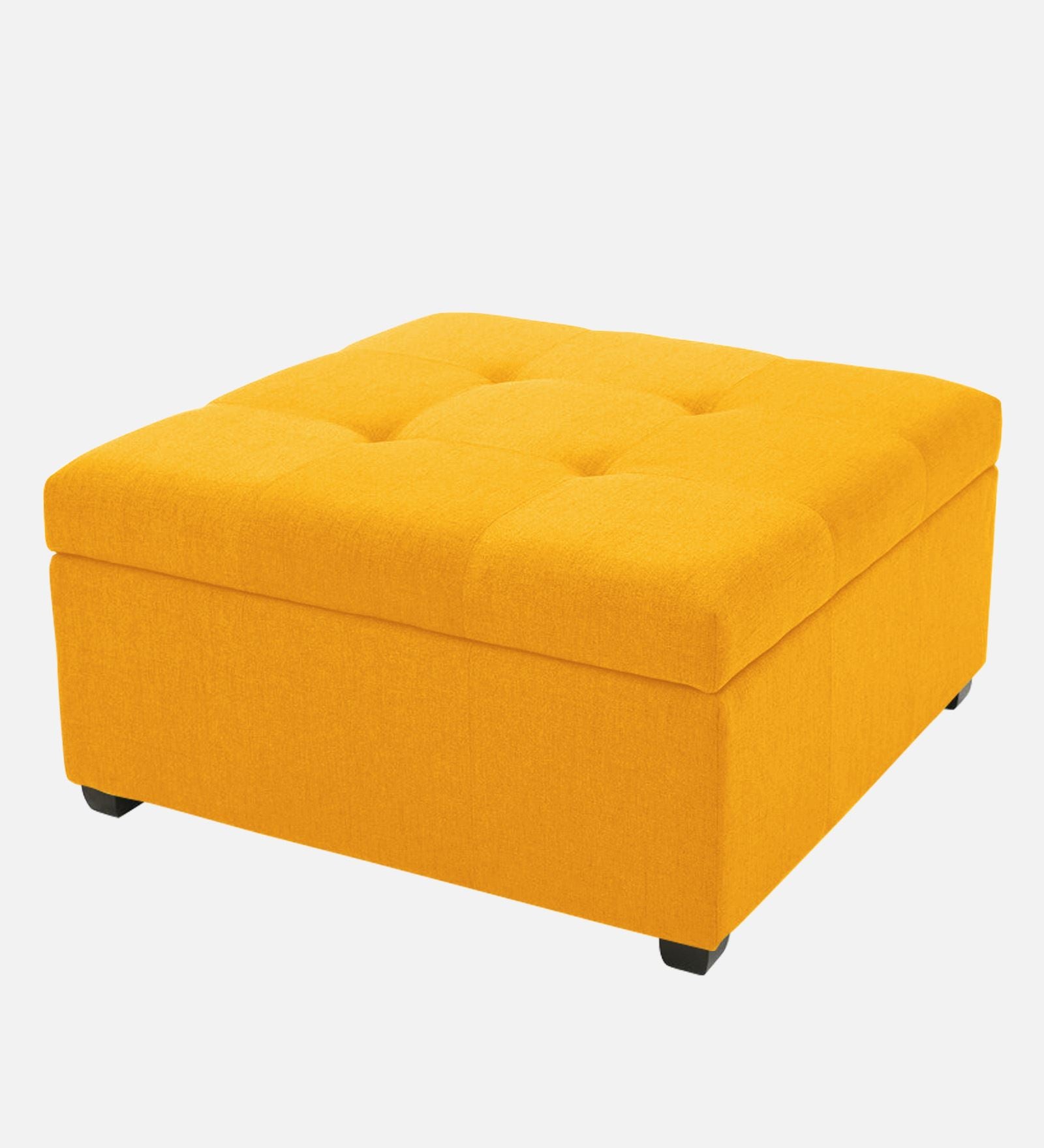 Mubila Fabric Ottoman In Bold Yellow Colour With Storage