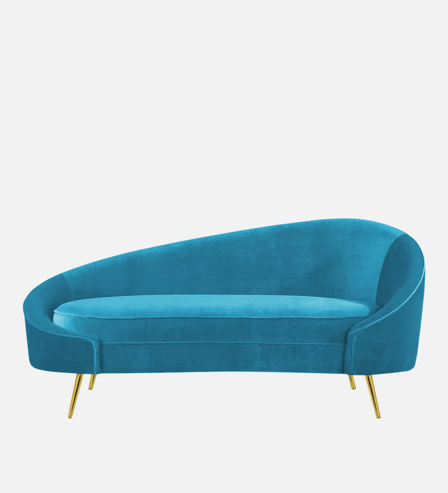 Cely Velvet Lhs Chaise Lounger In Aqua Blue Colour - Febonic Living