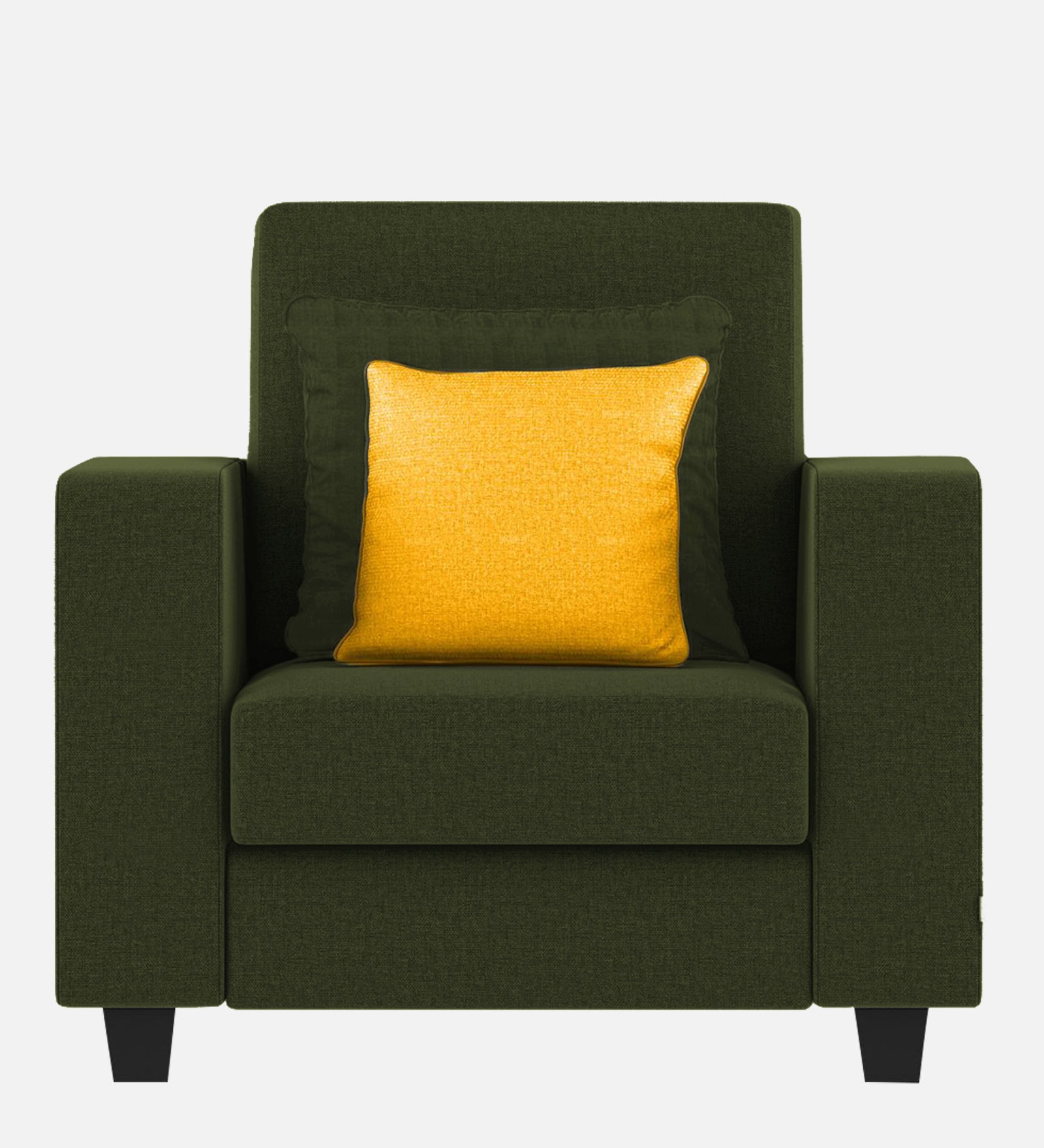 Nabi Fabric 1 Seater Sofa In Olive Green Colour