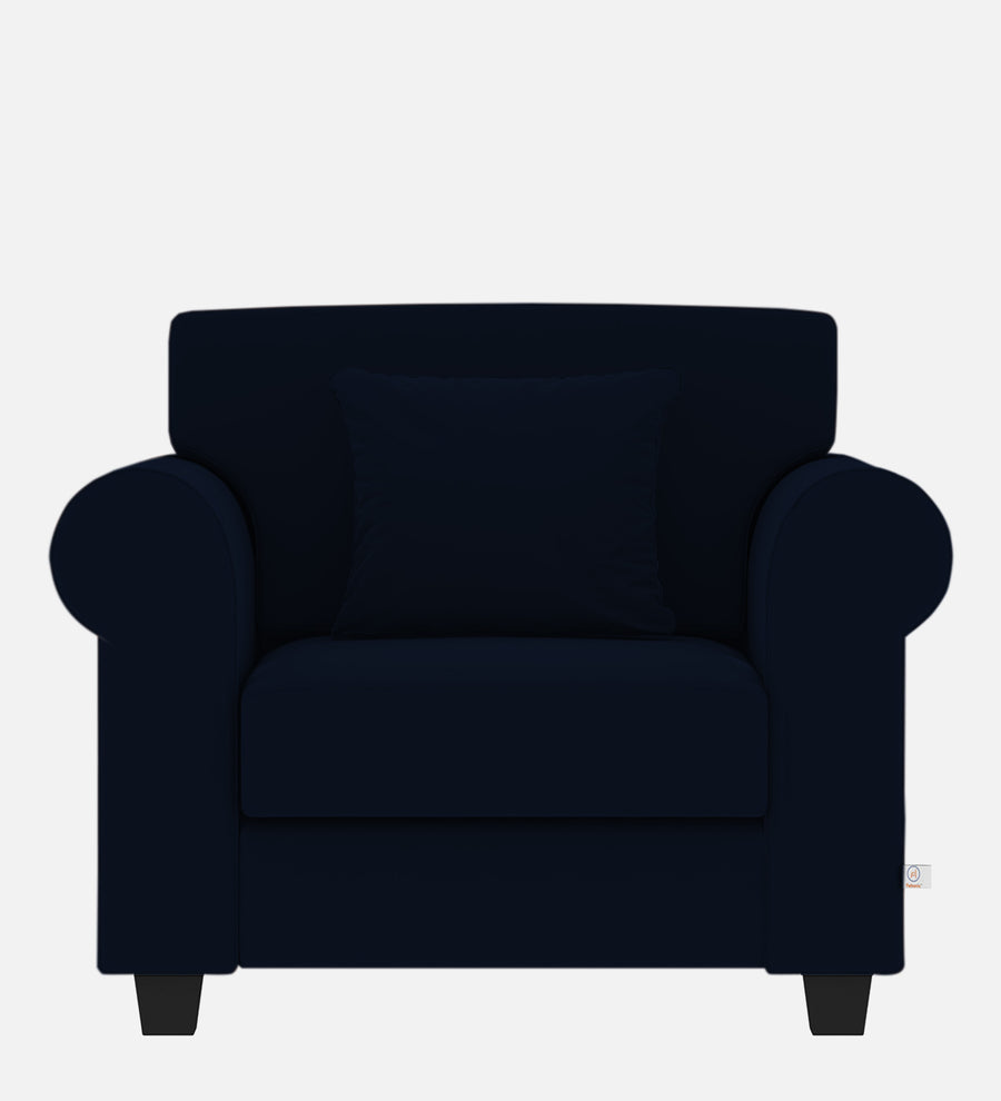 Numonk Velvet 1 Seater Sofa In Dark Blue Colour - Febonic Living