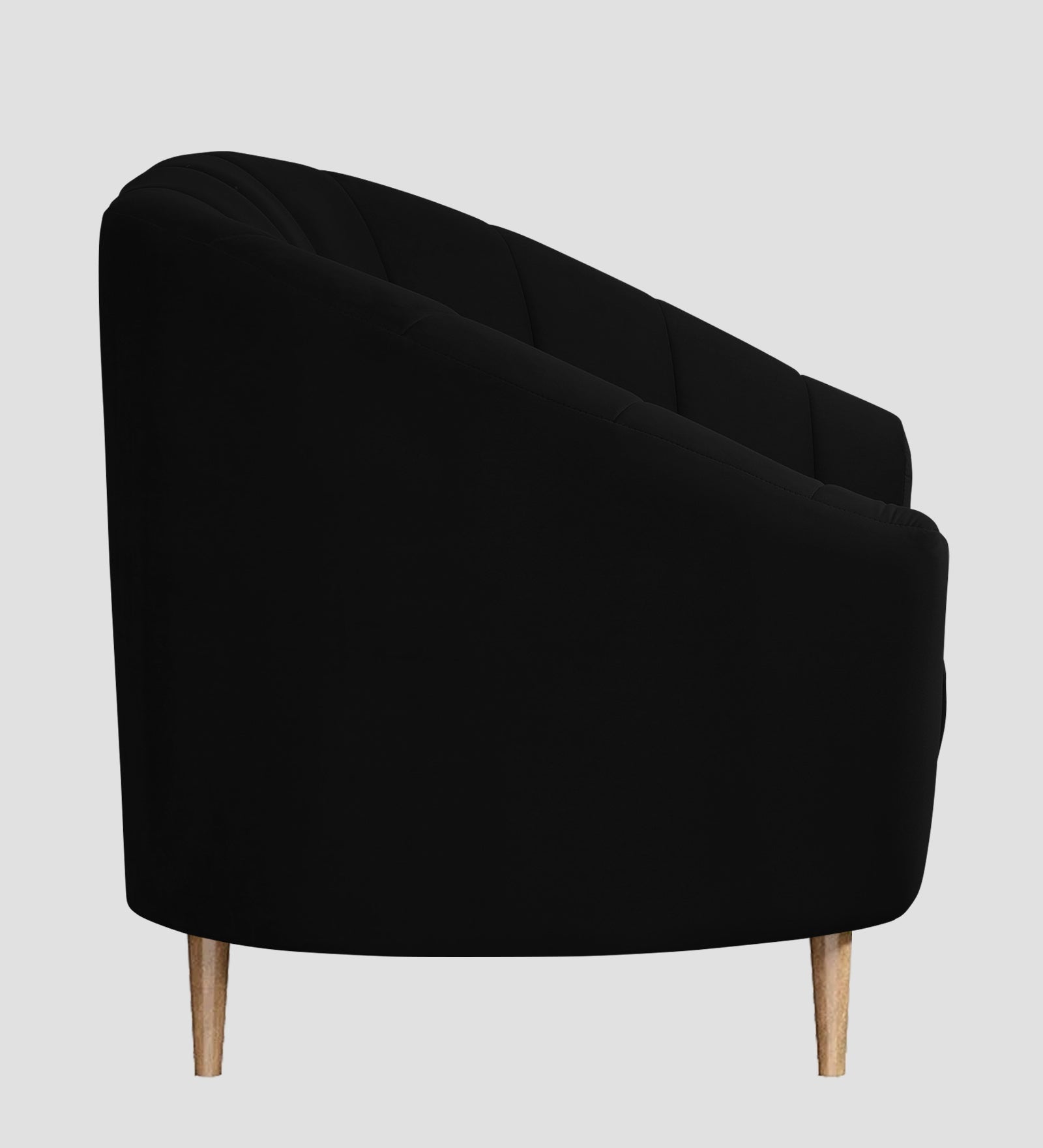 Nancy Velvet 1 Seater Sofa in Adam Black Colour