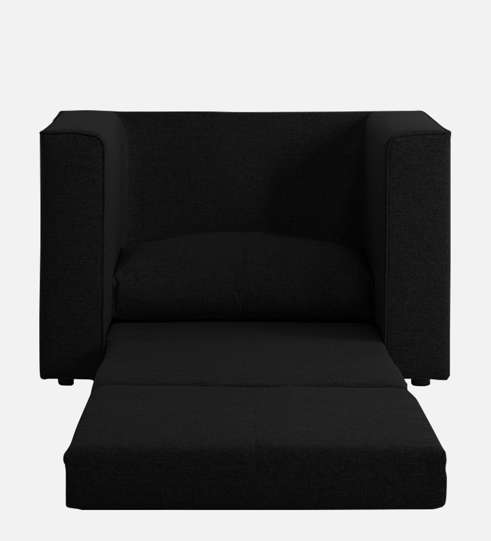 Kenia Fabric 1 Seater Convertible Sofa Cum Bed in Zed Black Colour