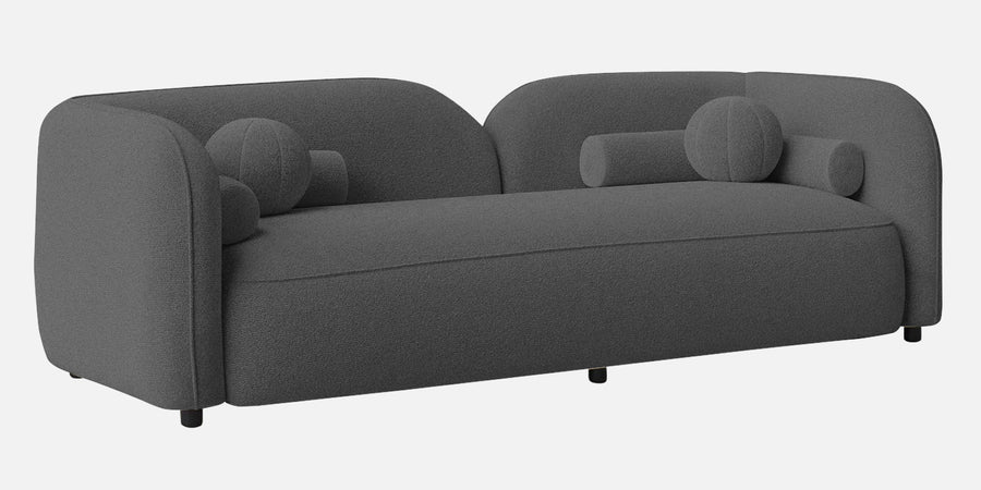 Corny Boucle Fabric 3 Seater Sofa In Lava Grey Colour - Febonic Living