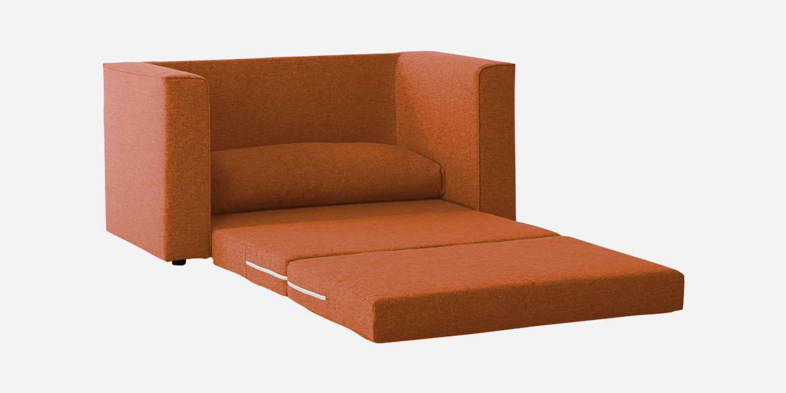 Kenia Fabric 2 Seater Convertible Sofa Cum Bed in Vivid Orange Colour