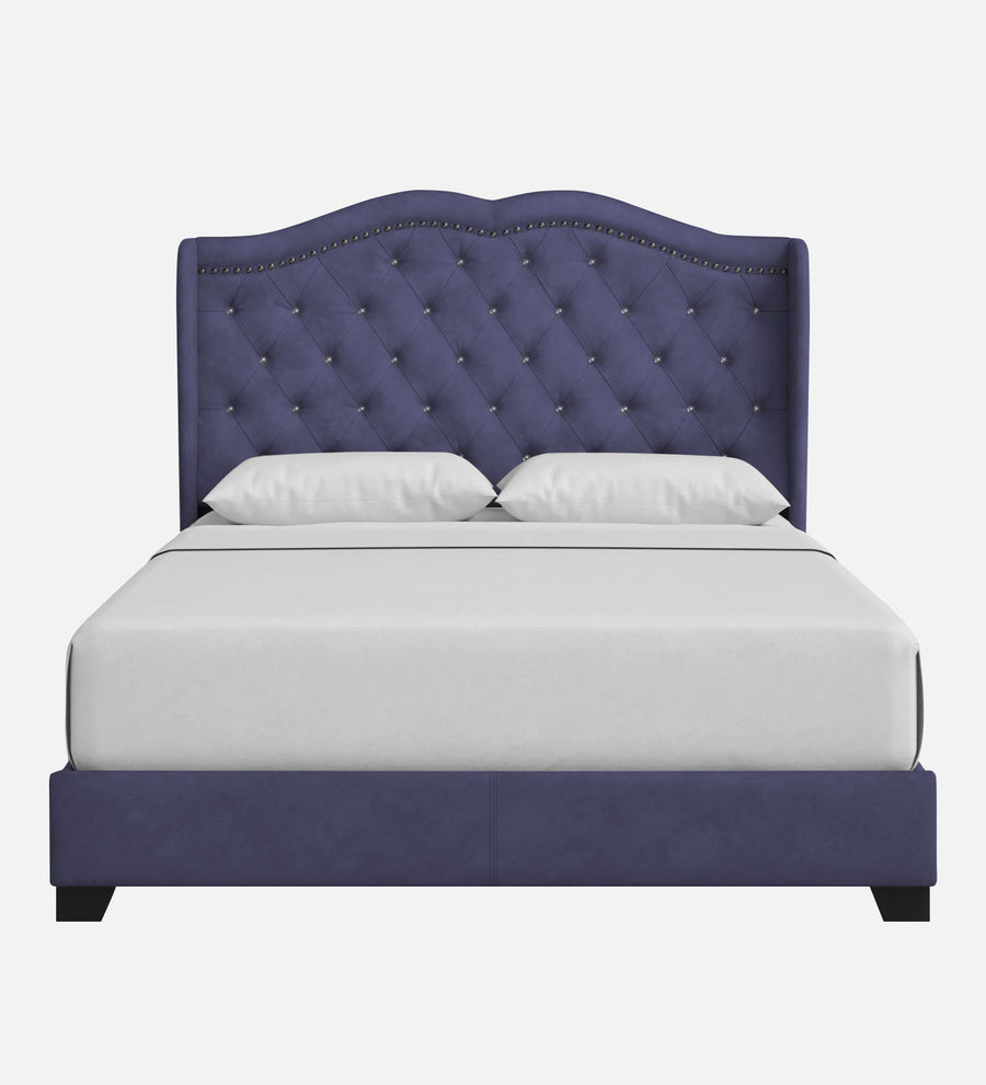 Blake Fabric Upholstered Queen Size Bed In Slate Blue Colour - Febonic Living
