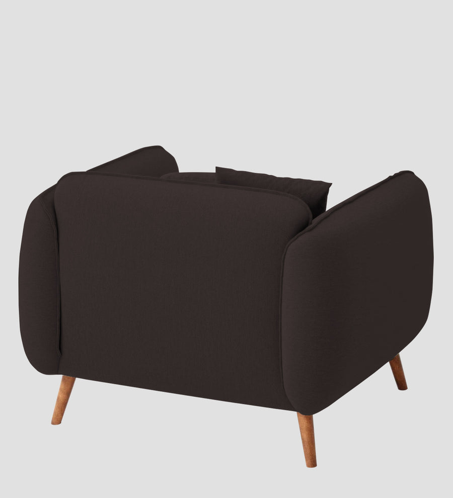 Zia Fabric 1 Seater Sofa In Pebble Brown Colour - Febonic Living