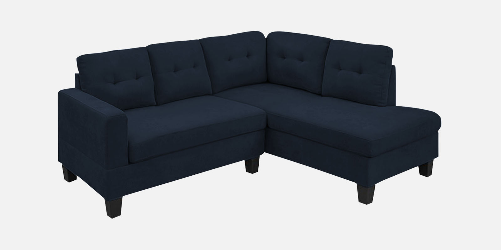 Thomas Fabric LHS Sectional Sofa (2+Lounger) in Denim Blue Colour