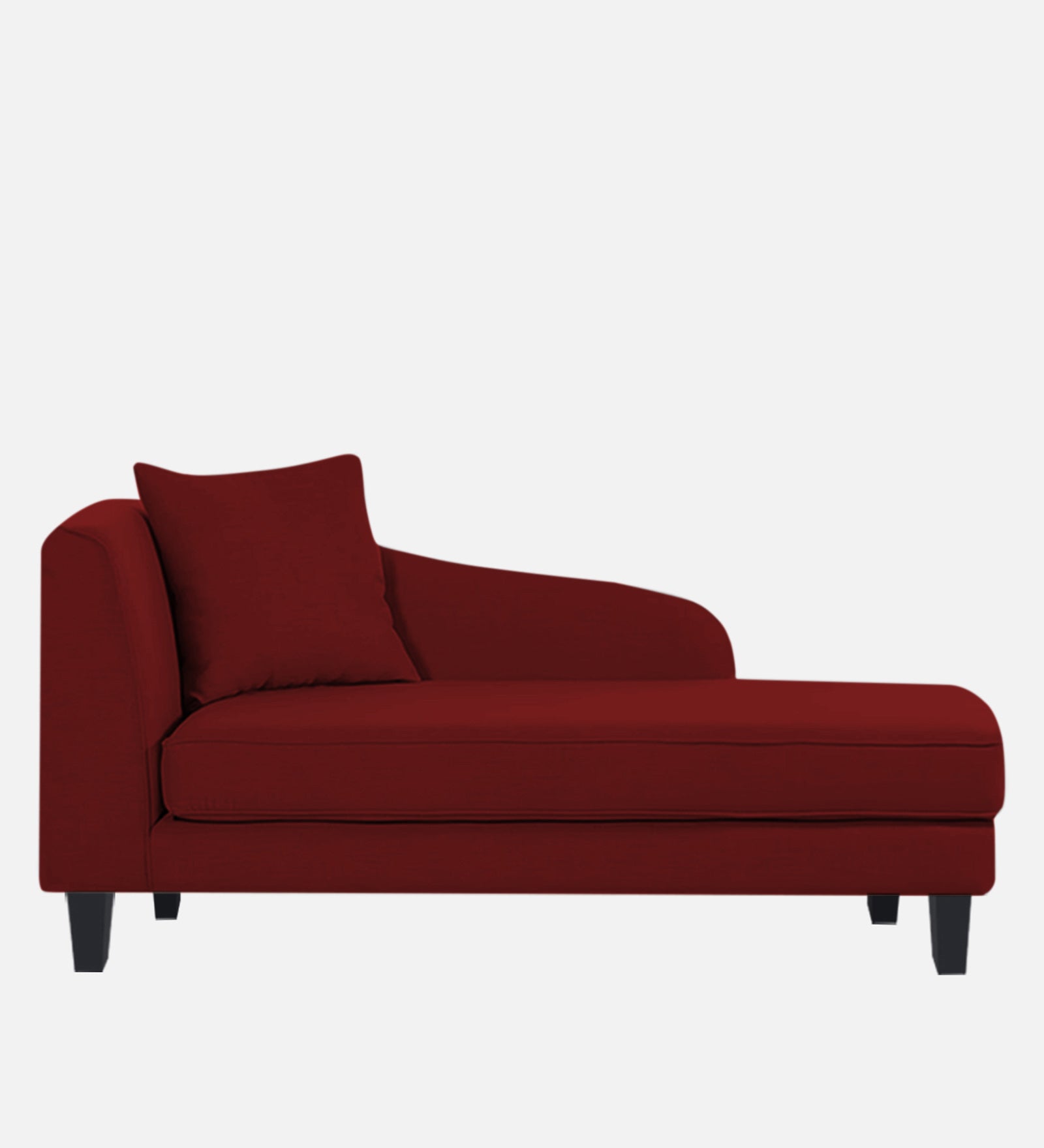 Louis Fabric RHS Chaise Lounger In Blood Maroon Colour