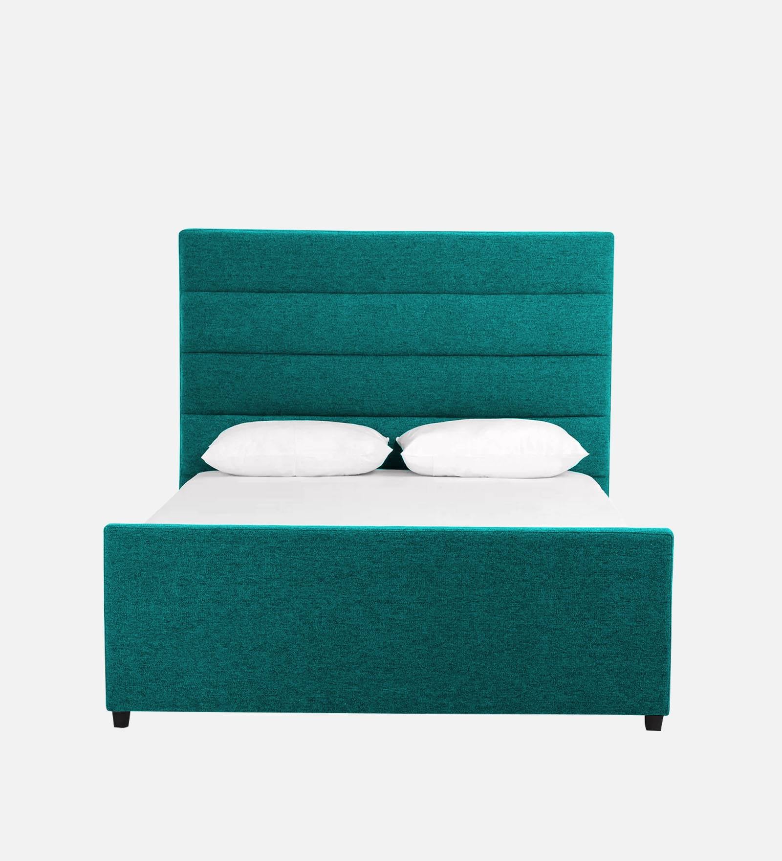 Pollen Fabric Queen Size Bed In Sea Green Colour