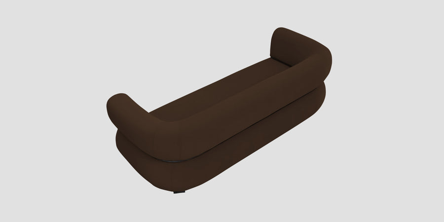 Kula Velvet 3 Seater Sofa In Cholocate Brown Colour - Febonic Living