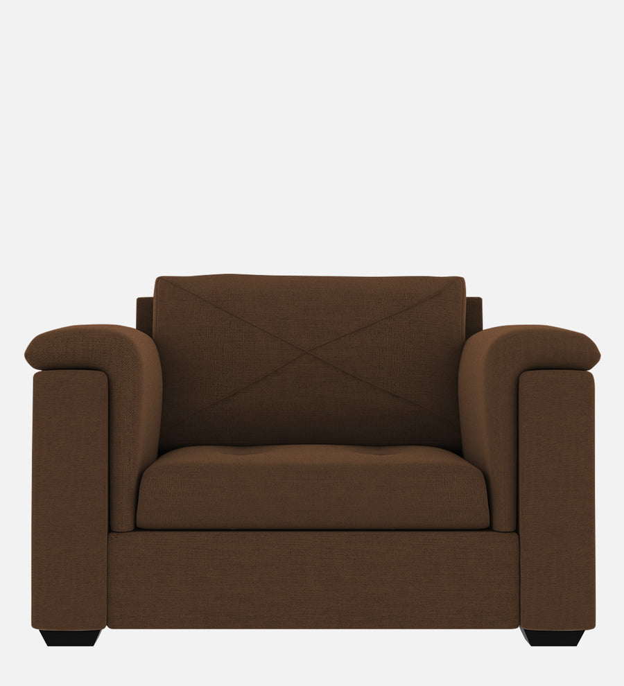 Andres Fabric 1 Seater Sofa In Chestnut Brown Colour - Febonic Living