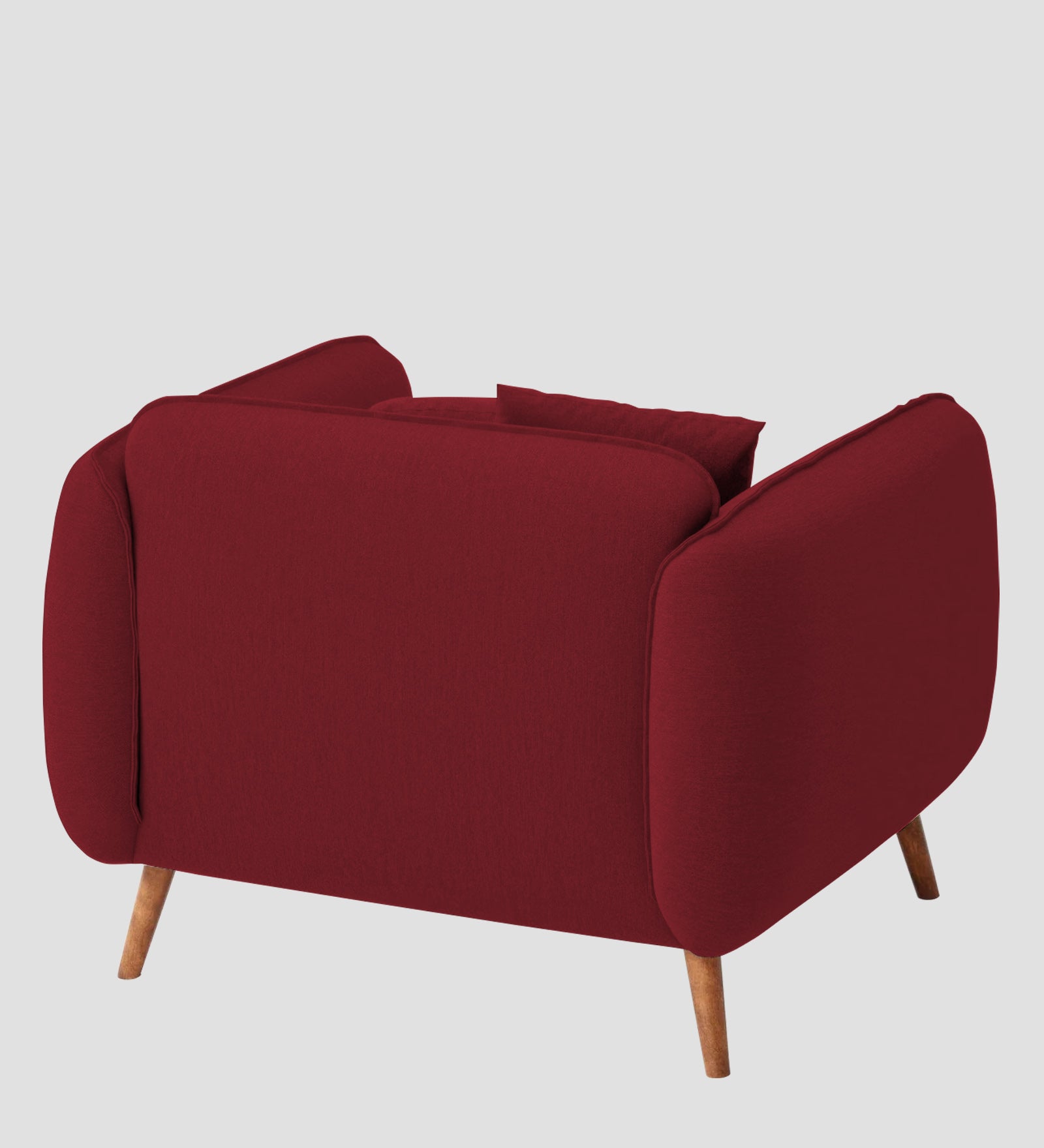 Zia Fabric 1 Seater Sofa In Chilli Red Colour