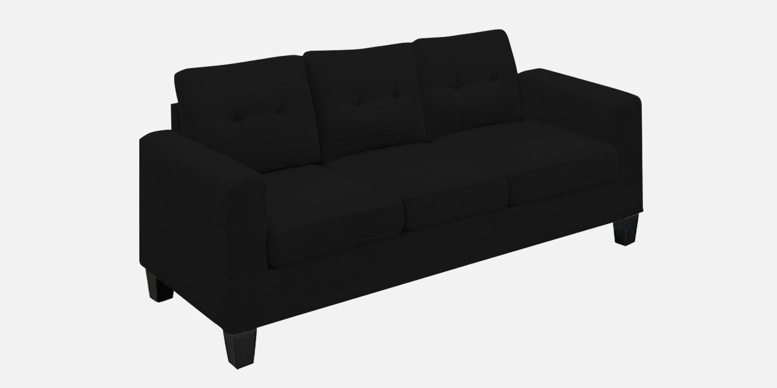 Thomas Fabric 3 Seater Sofa in Zed Black Colour