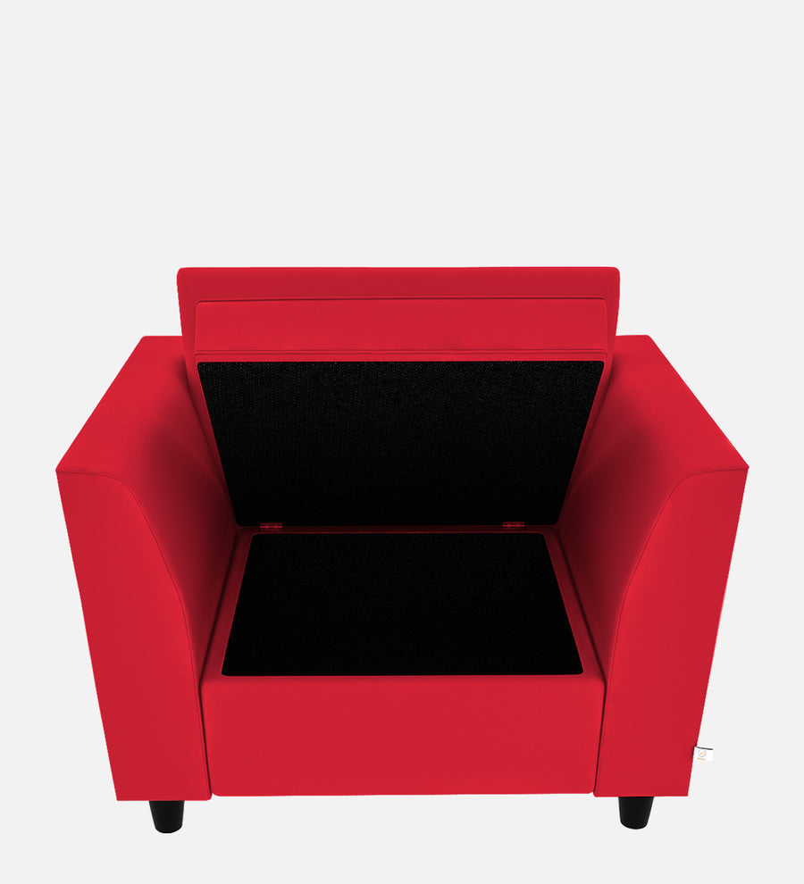 Bristo Velvet 1 Seater Sofa In Ox Blood Maroon Colour With Storage - Febonic Living
