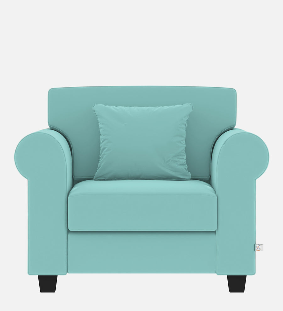 Numonk Velvet 1 Seater Sofa In Barmunda Aqua Colour - Febonic Living