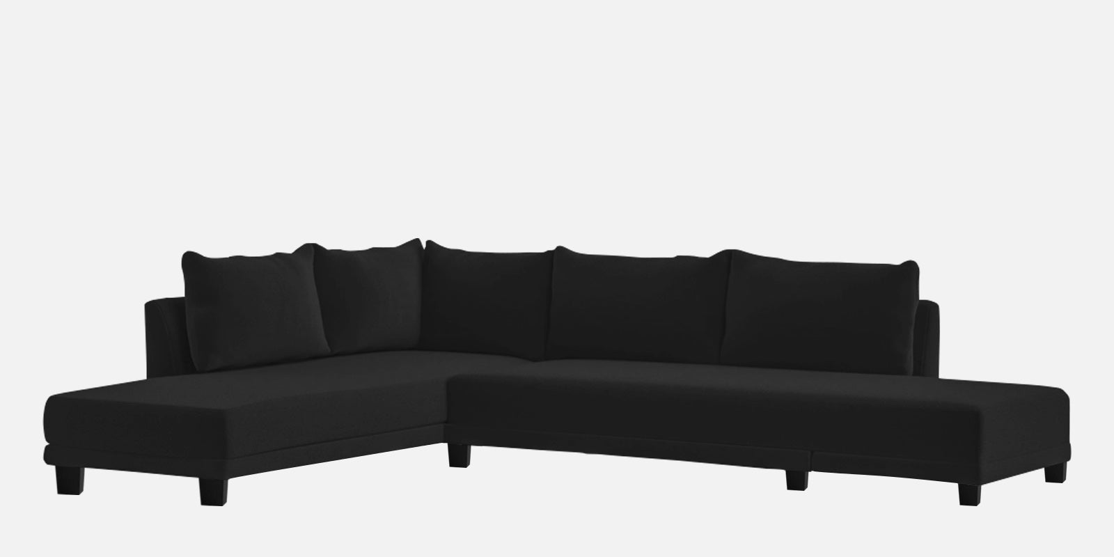 Ira Fabric RHS 6 Seater Sofa Cum Bed In Zed Black Colour