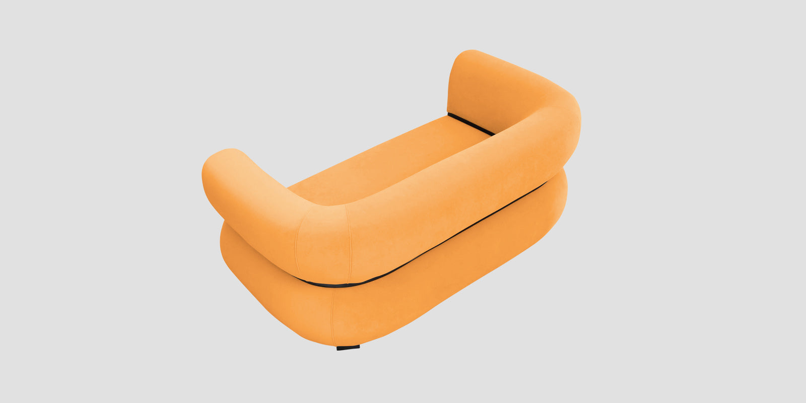 Kula Velvet 2 Seater Sofa In Tangerine Orange Colour