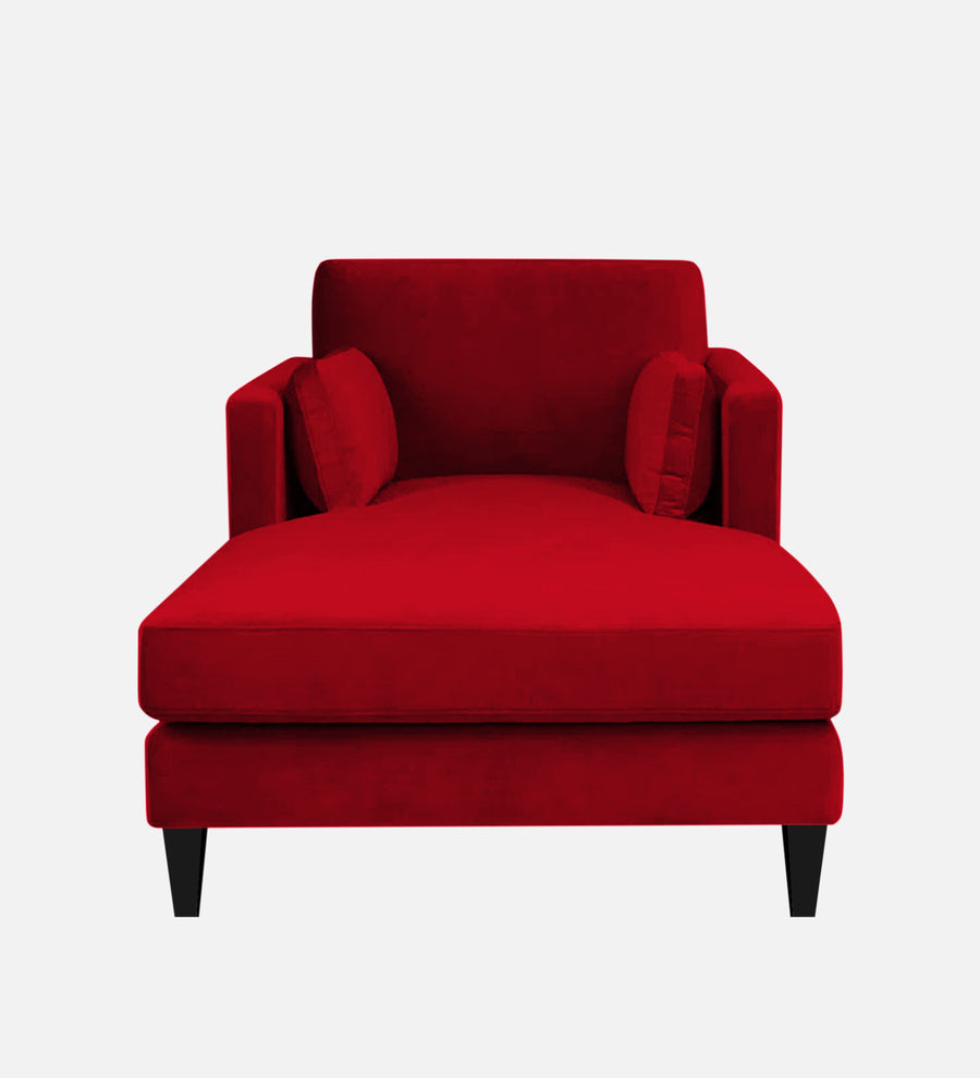 Makou Velvet Chaise Lounger In Berry Maroon Colour - Febonic Living