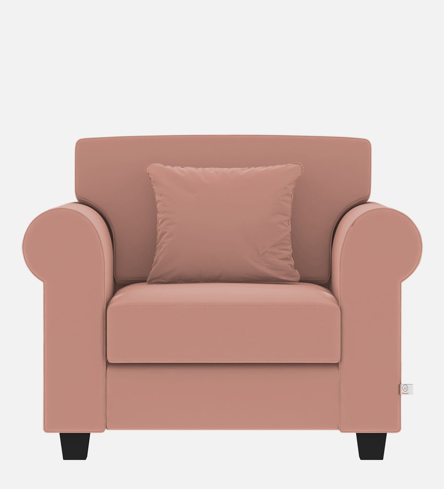 Numonk Velvet 1 Seater Sofa In Blush Pink Colour - Febonic Living