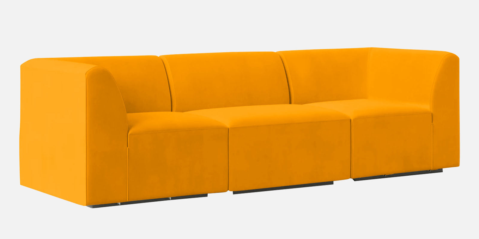 Bufa Velvet 3 Seater Sofa in Saffron yellow Colour