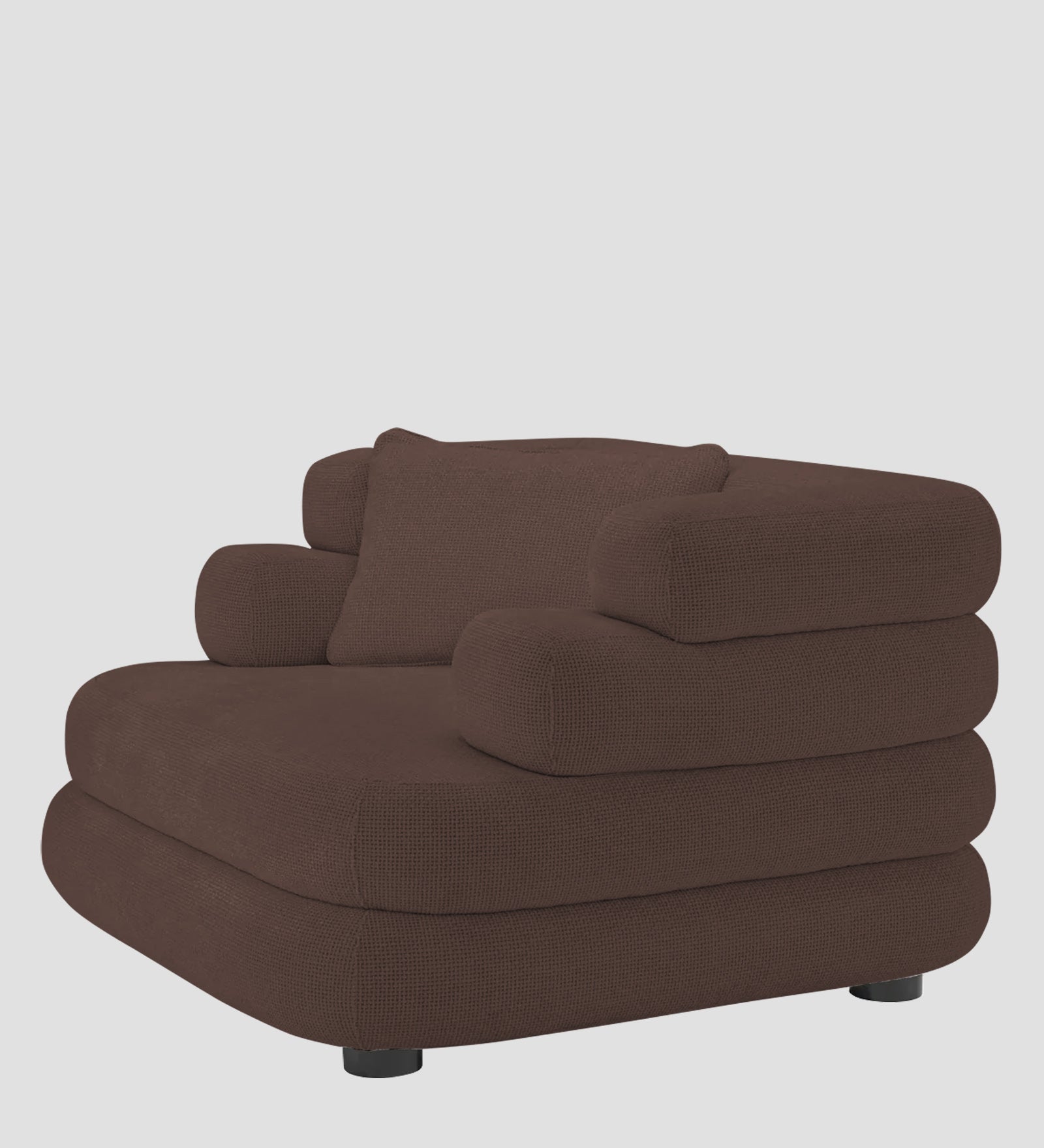 Wener Fabric 1 Seater Sofa in Caramel Brown Colour