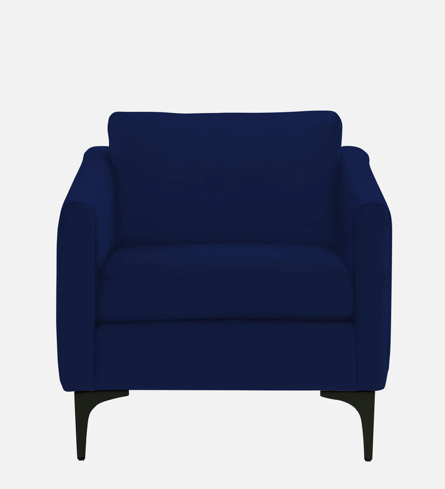 Haru Velvet 1 Seater Sofa In Indigo Blue Colour - Febonic Living