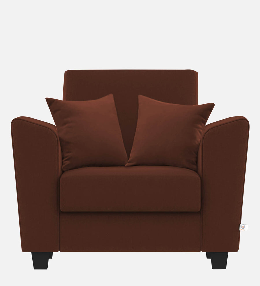 Daku Fabric 1 Seater Sofa In Coffee Brown Colour - Febonic Living