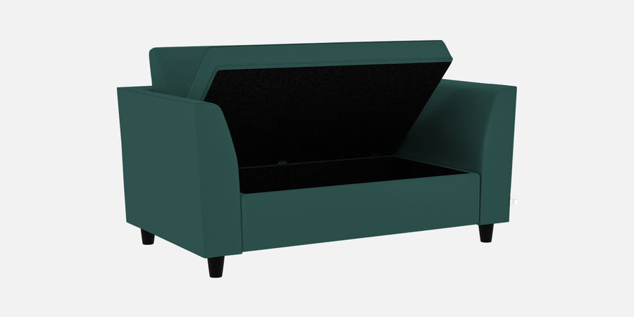 Bristo Velvet 2 Seater Sofa In Pine Green Colour With Storage - Febonic Living