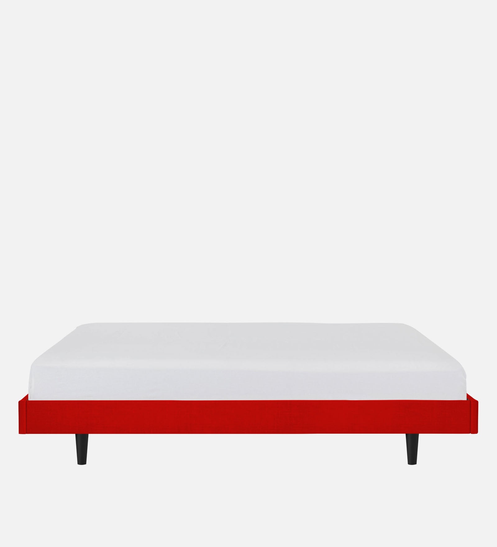 Basi Fabric Queen Size Bed In Ruby Red Colour