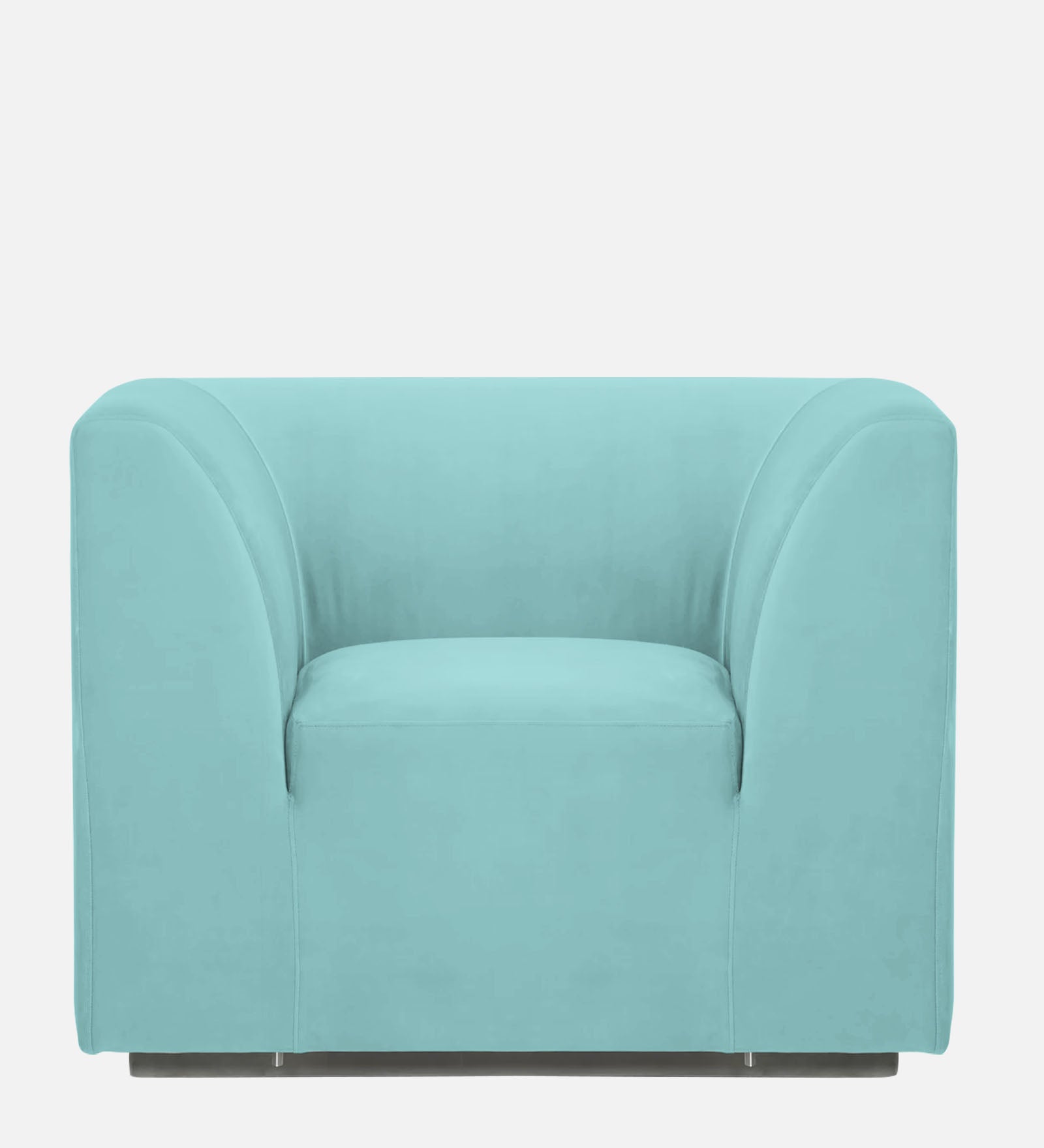 Bufa Velvet 1 Seater Sofa in Barmunda Aqua Blue Colour