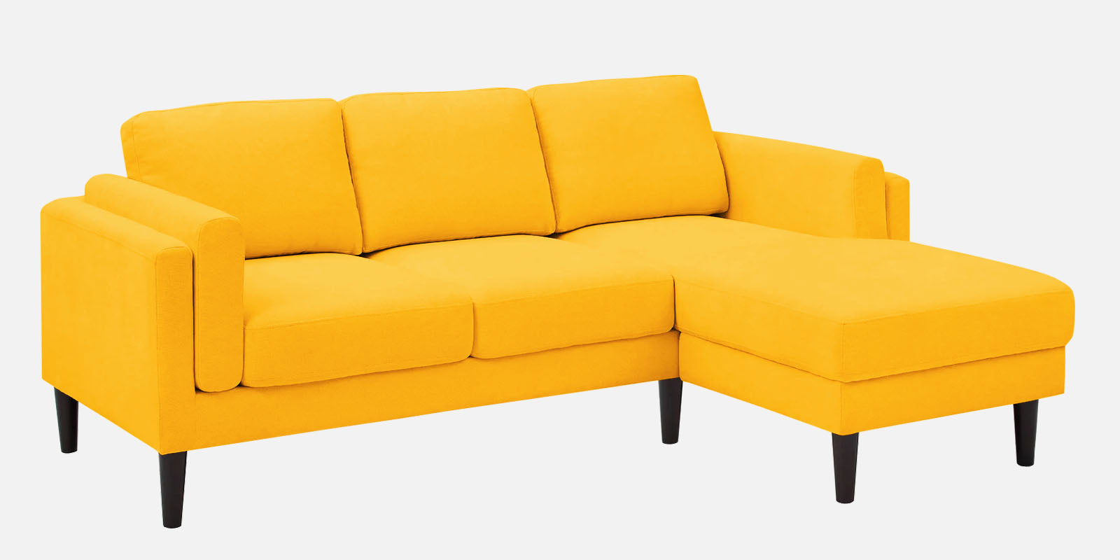 Creata Fabric LHS Sectional Sofa (2+Lounger) in Bold Yellow Colour by Febonic