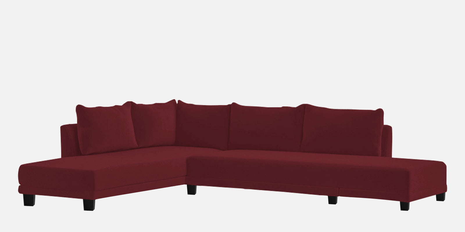 Ira Fabric RHS 6 Seater Sofa Cum Bed In Blood Maroon Colour