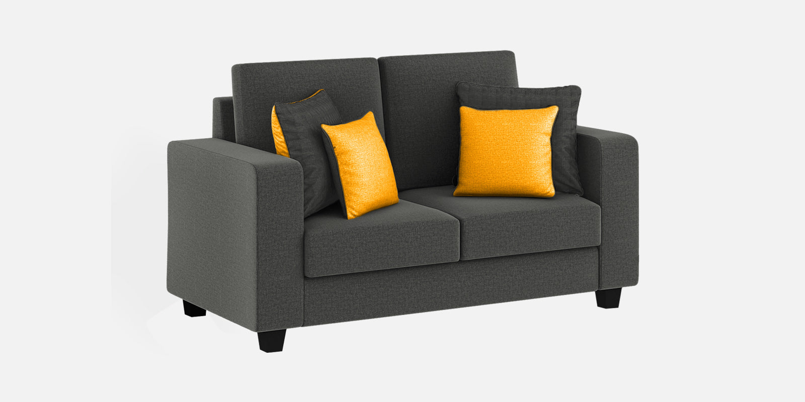 Nabi Fabric 2 Seater Sofa In Charcoal Grey Colour