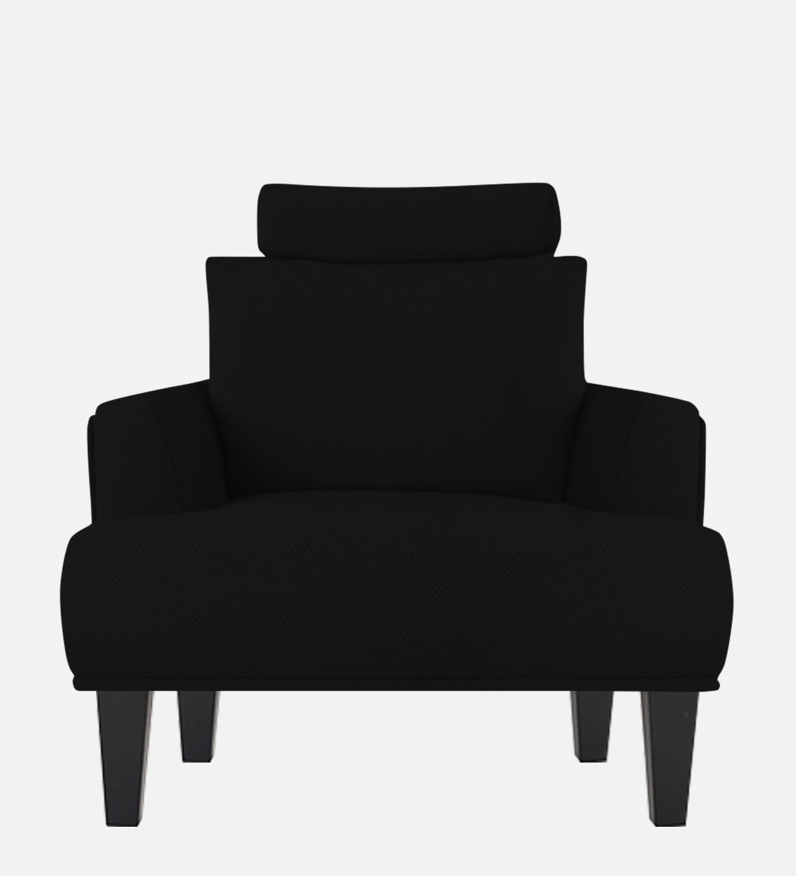 Como Fabric 1 Seater Sofa in Zed Black Colour