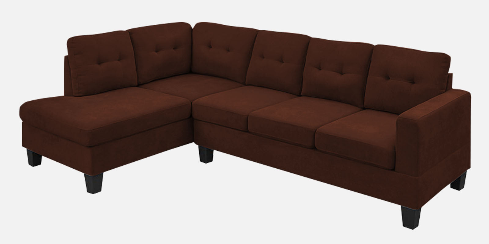 Thomas Fabric RHS Sectional Sofa (3+Lounger) in Coffee Brown Colour