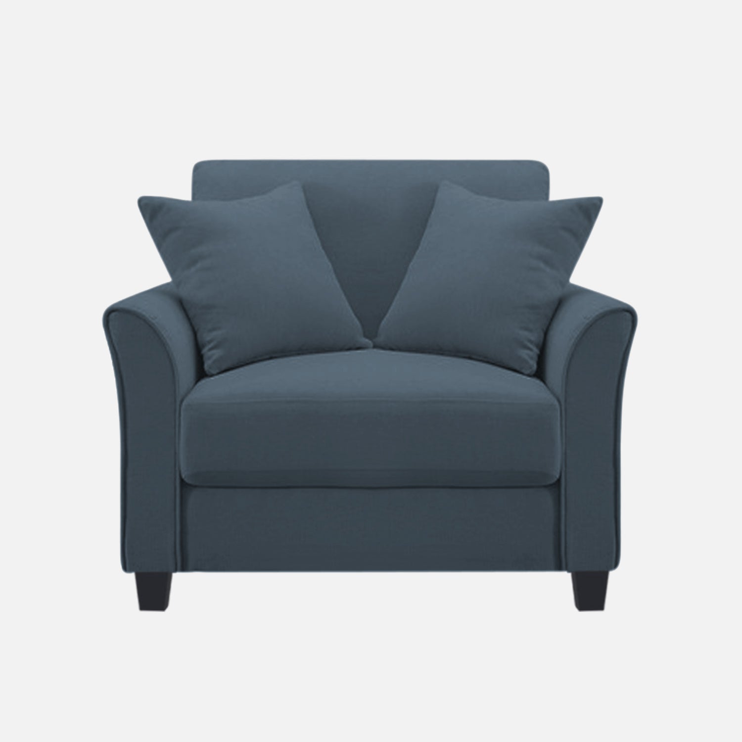 Daroo Velvet 1 Seater Sofa In Oxford Blue Colour