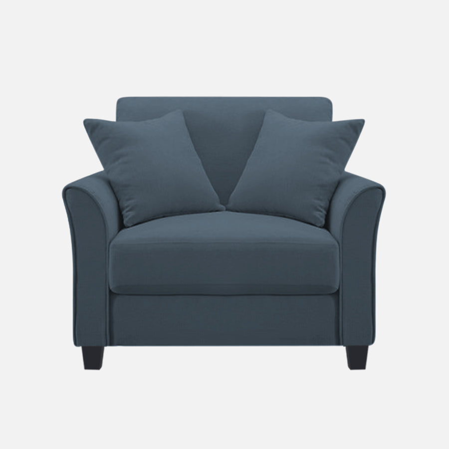 Daroo Velvet 1 Seater Sofa In Oxford Blue Colour - Febonic Living