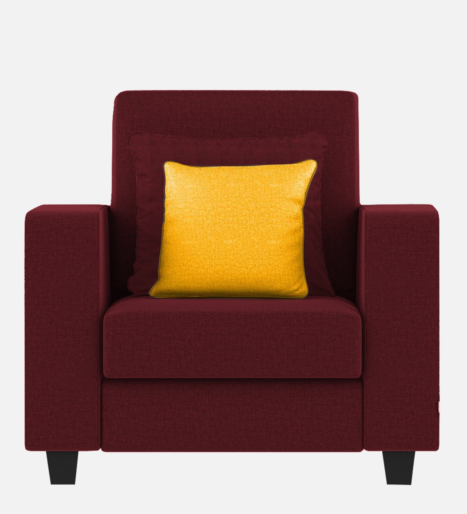 Nabi Fabric 1 Seater Sofa In Blood Maroon Colour