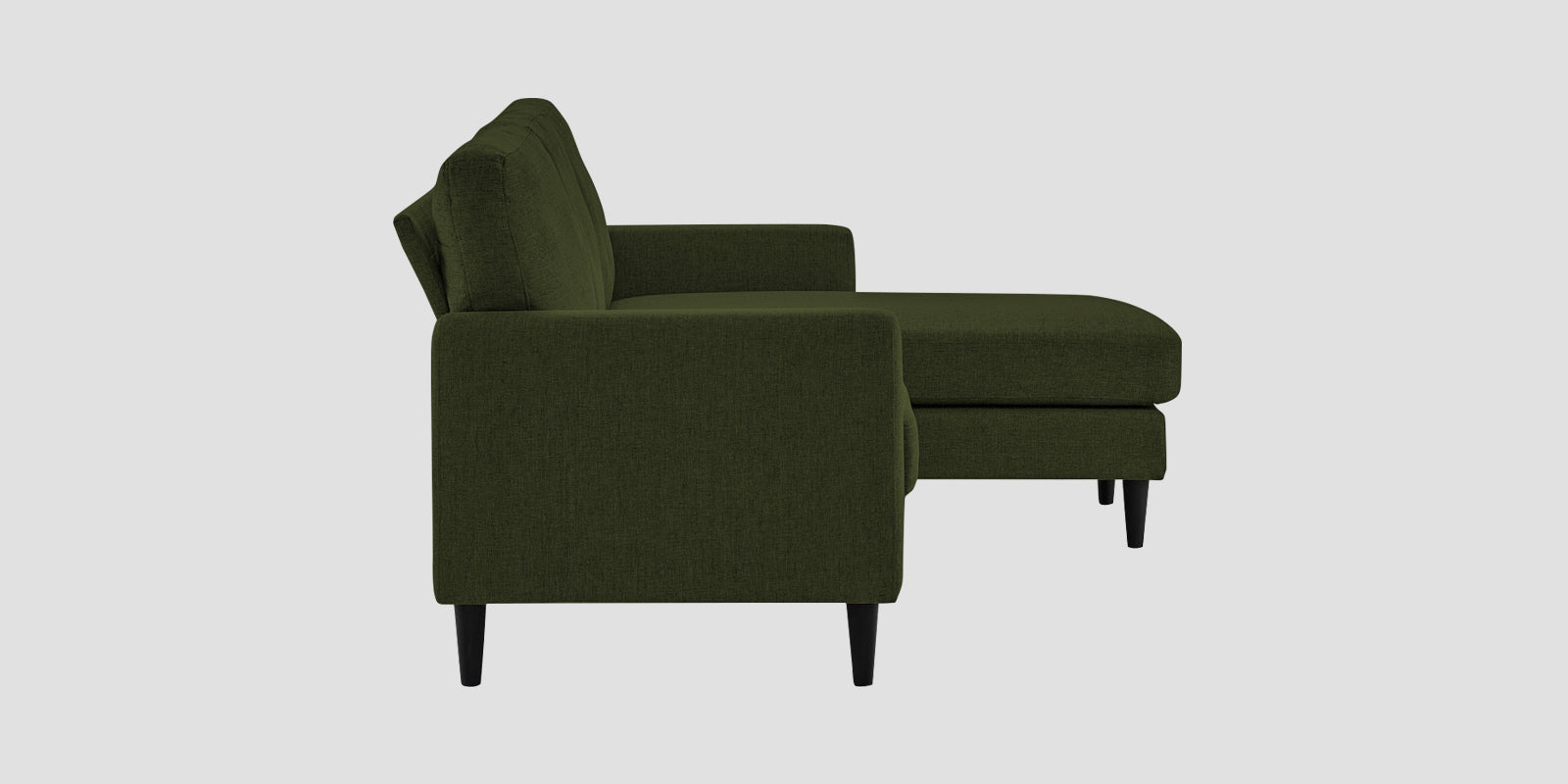 Romie Fabric LHS Sectional Sofa (2+Lounger) In Olive Green Colour