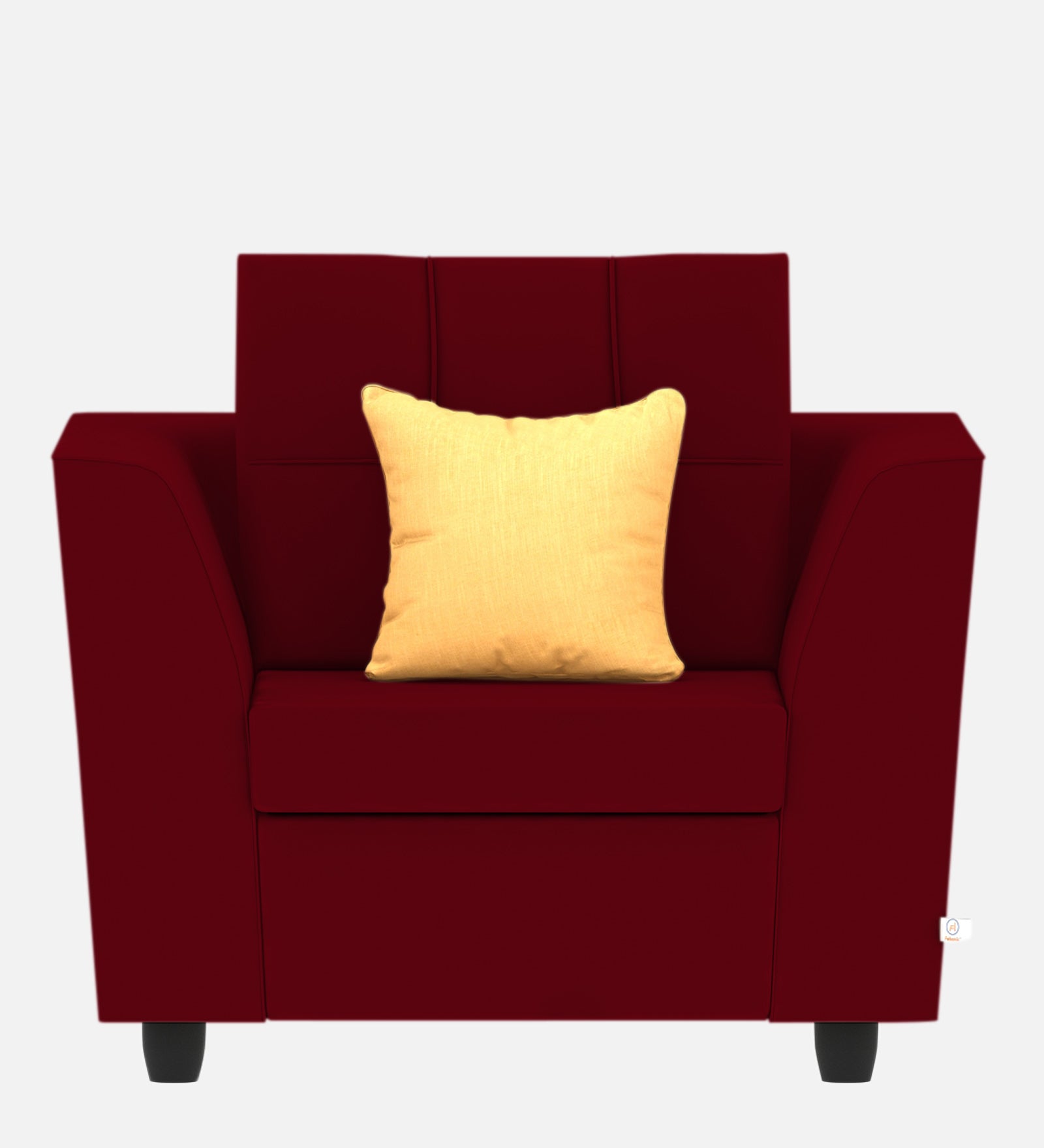 Nestin Velvet 1 Seater Sofa in Cherry red Colour