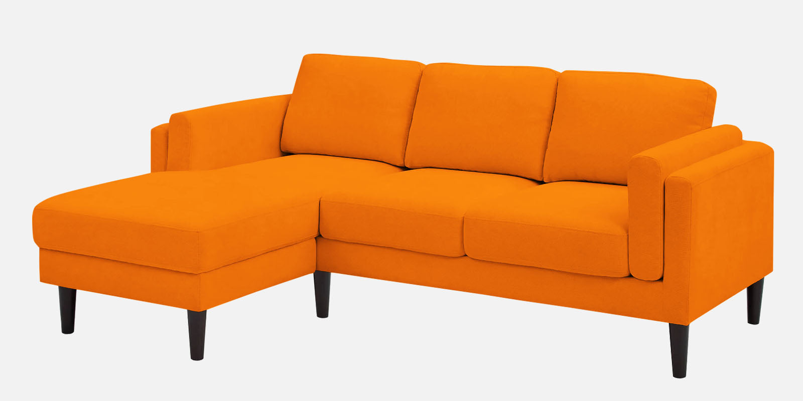 Creata Fabric RHS Sectional Sofa (2+Lounger) in Vivid Orange Colour by Febonic