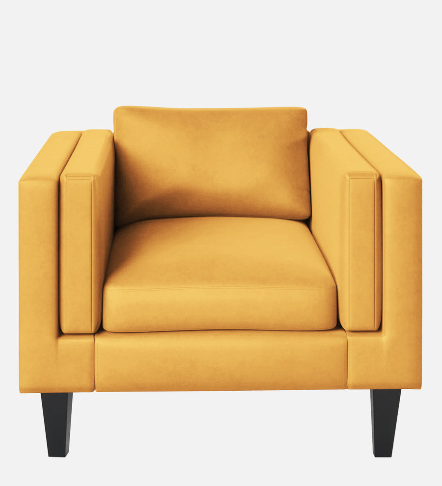 Jasper Velvet 1 Seater Sofa In Turmeric Yellow Colour - Febonic Living