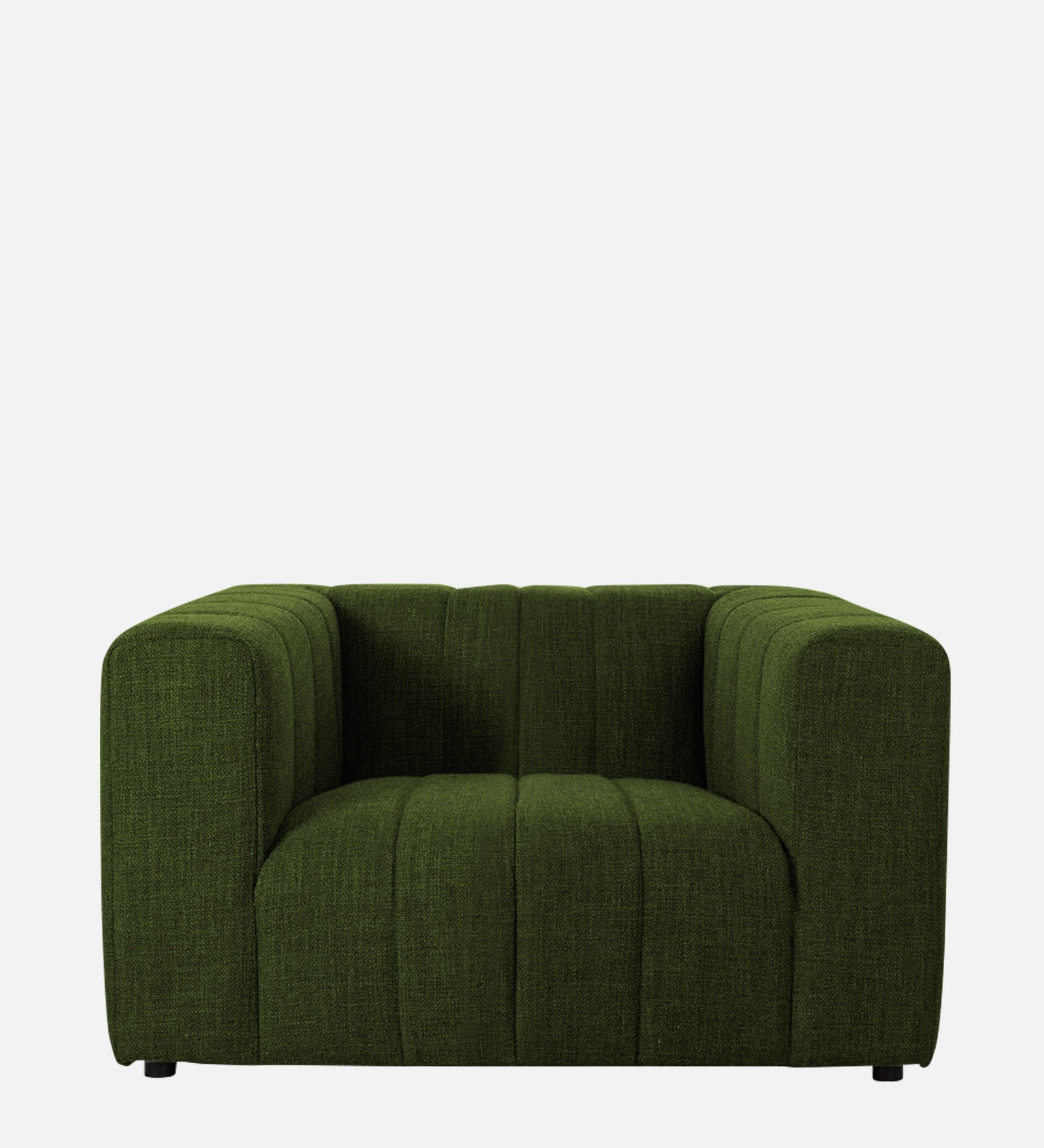 Lara Fabric 1 Seater Sofa in olive green Colour