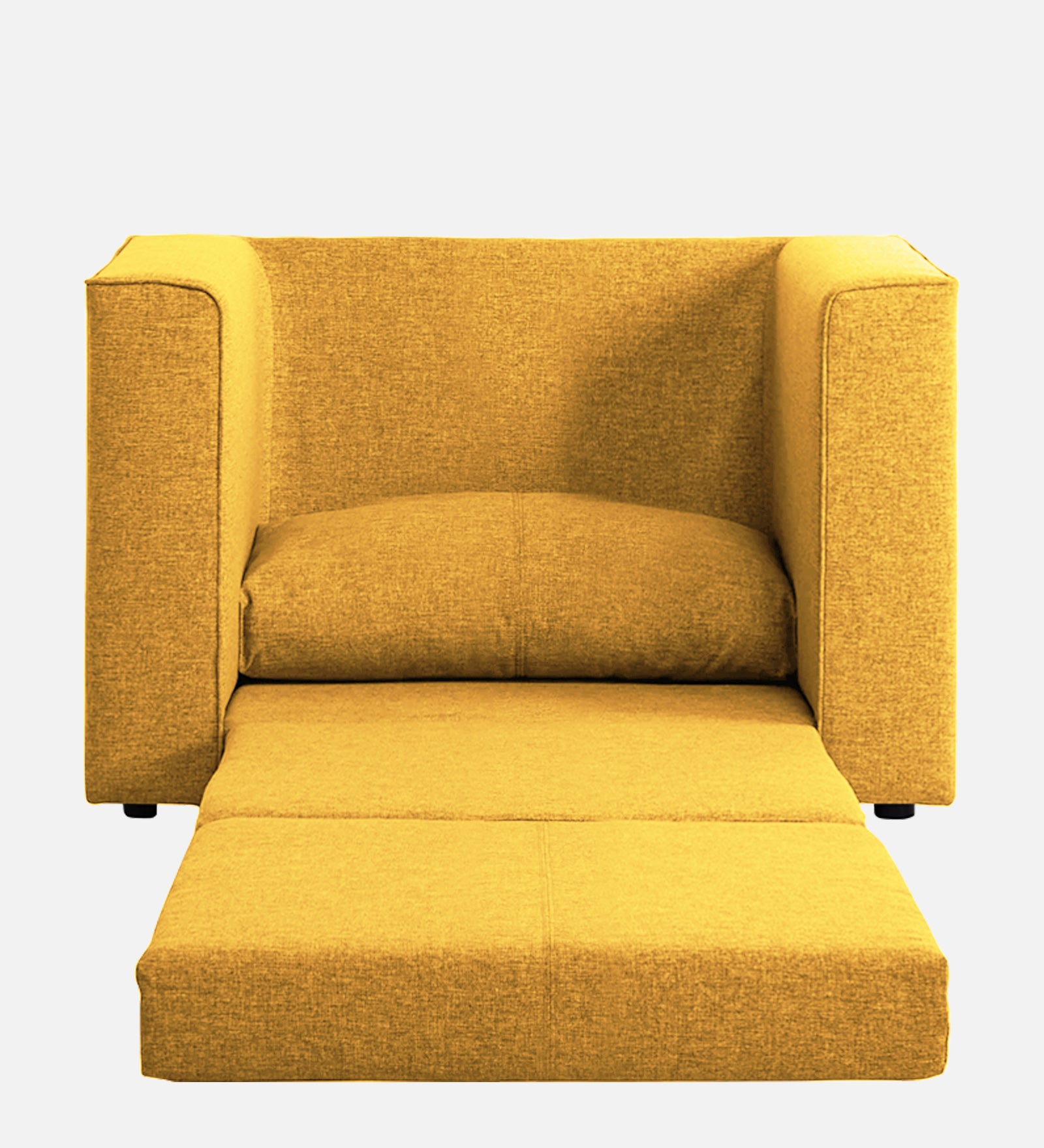 Kenia Fabric 1 Seater Convertible Sofa Cum Bed in Bold Yellow Colour