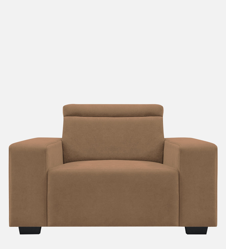 Hiro Fabric 1 Seater Sofa In Dusty Peach Colour - Febonic Living