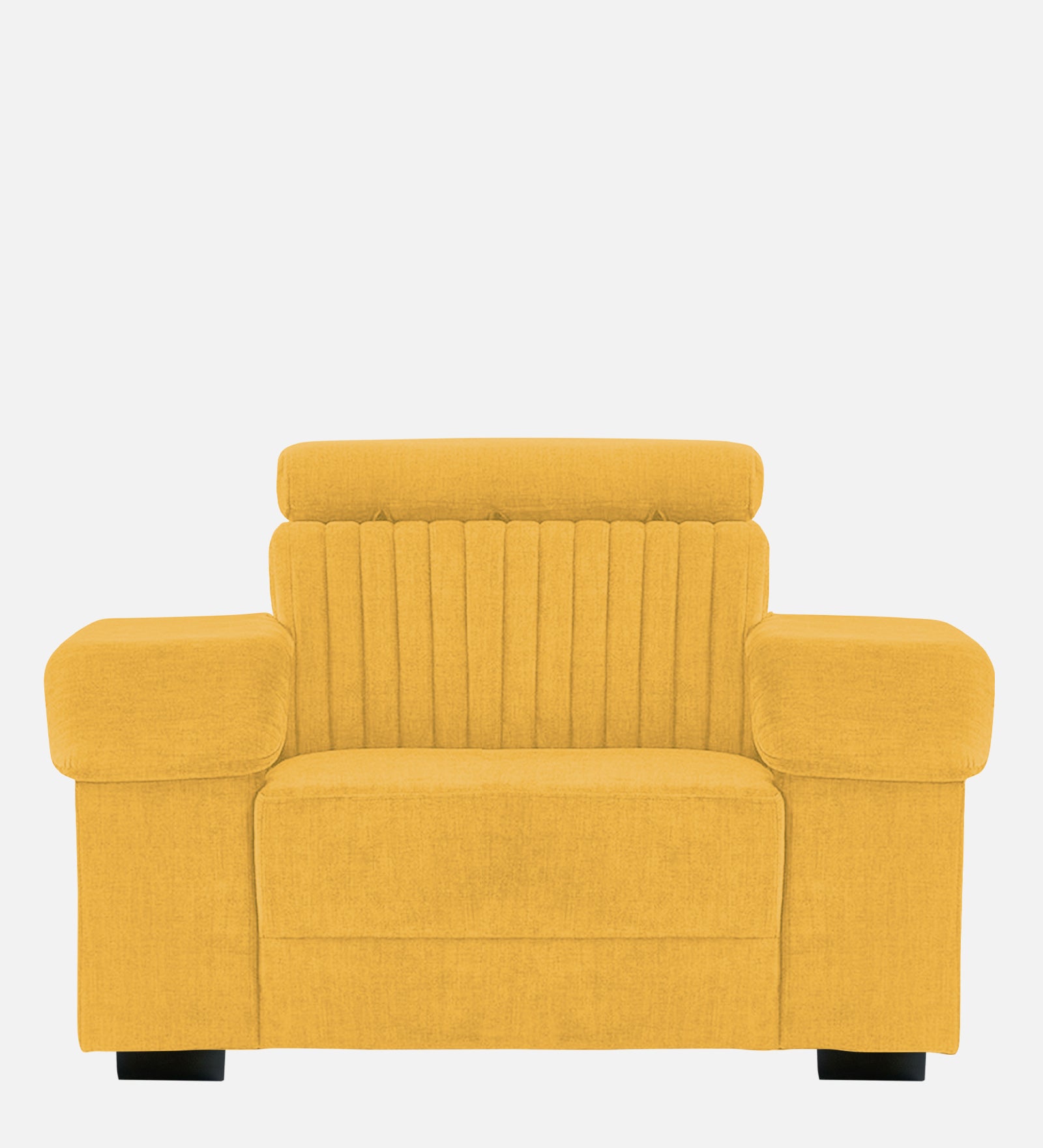 Draco Fabric 1 Seater Sofa In  Bold Yellow Colour - Febonic Living