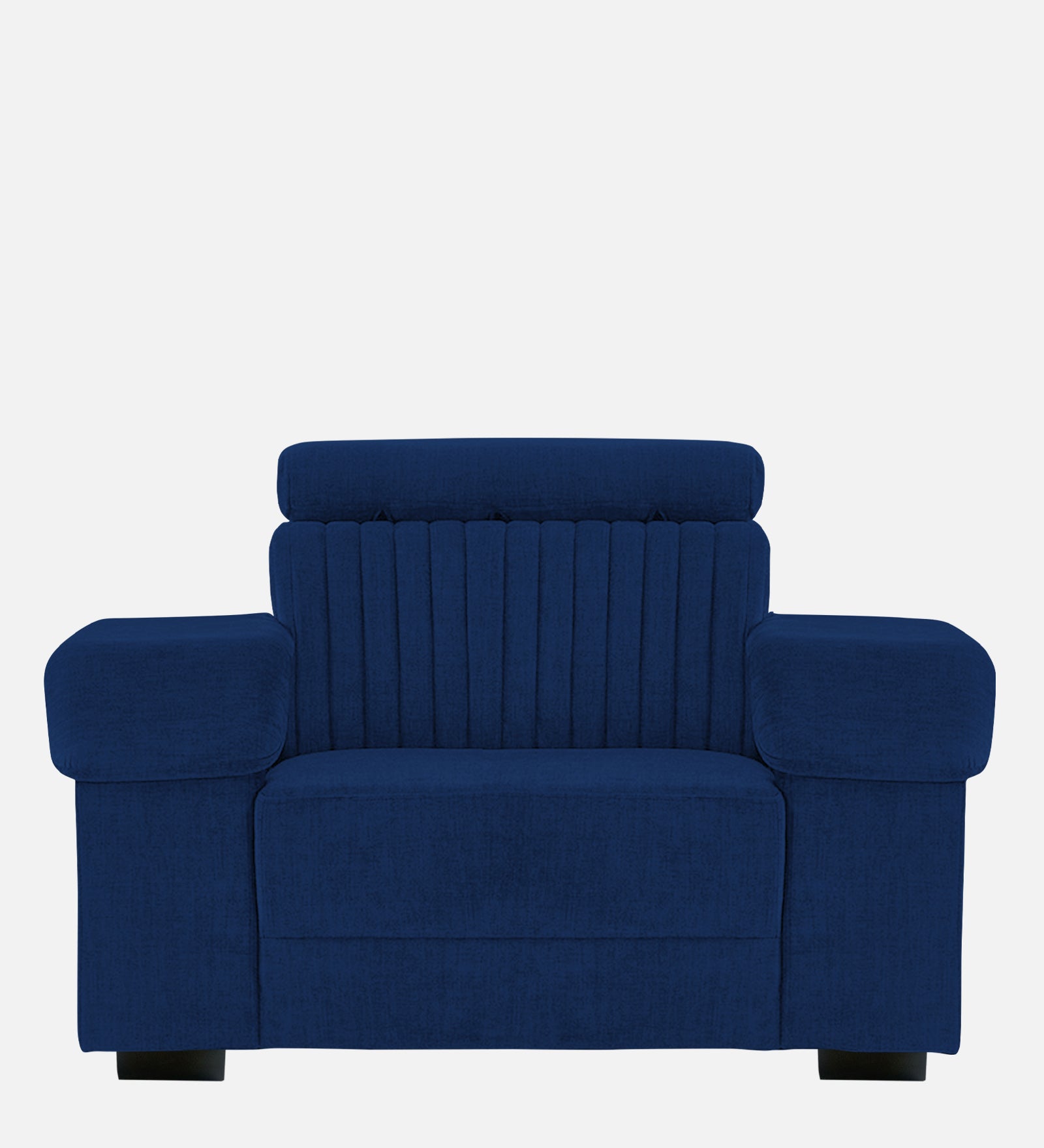 Draco Fabric 1 Seater Sofa In Royal Blue Colour