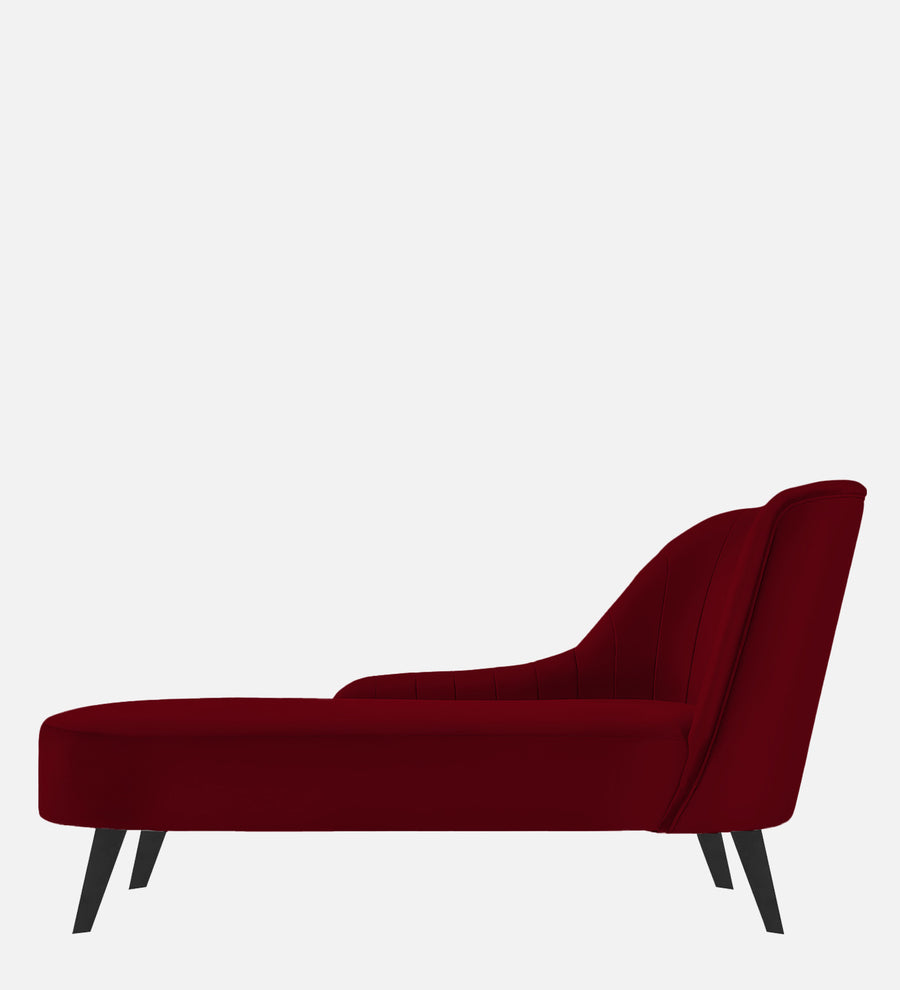 Flora Velvet Lhs Chaise Lounger In Cherry Red Colour - Febonic Living